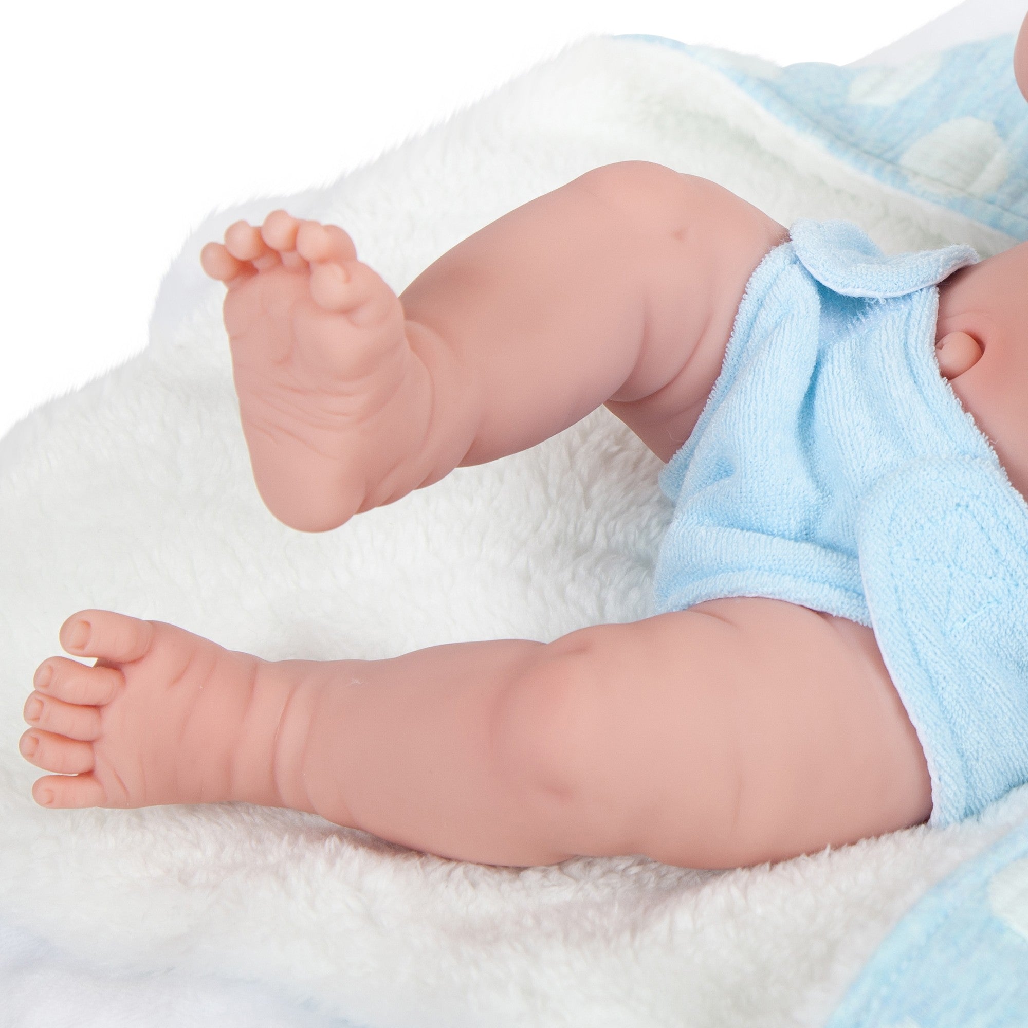 All-Vinyl La Newborn Doll in Blue Onesie/Dinosaur Theme w/ Pet & Accessories - Dolls and Accessories