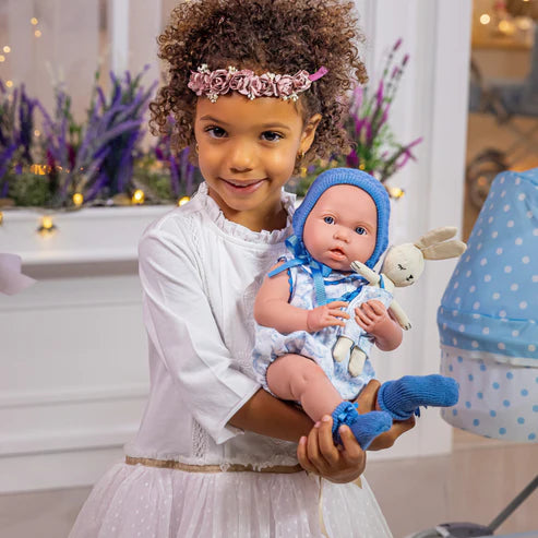 Original Handcrafted in Spain La Newborn ROYAL Collection All-Vinyl Real Boy Baby Doll Blue Gift Set