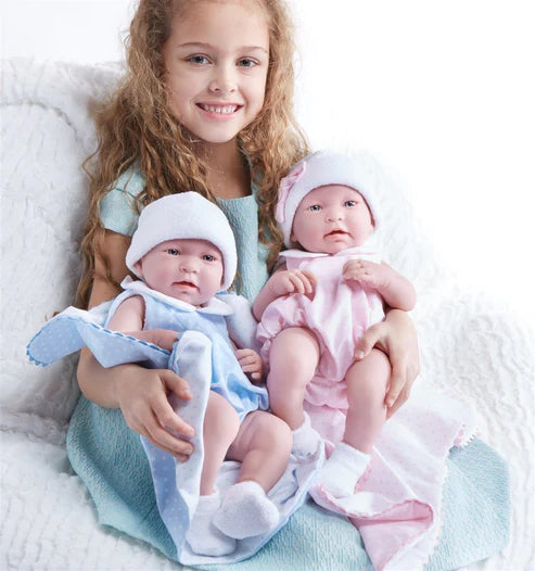 Original Handcrafted in Spain La Newborn All-Vinyl Real Girl Baby Doll-Pink Bubble Suit & Blanket