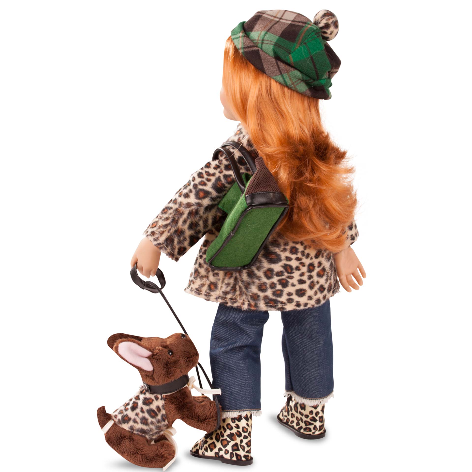 Hannah and her dog (In Leopard print) - Dolls and Accessories