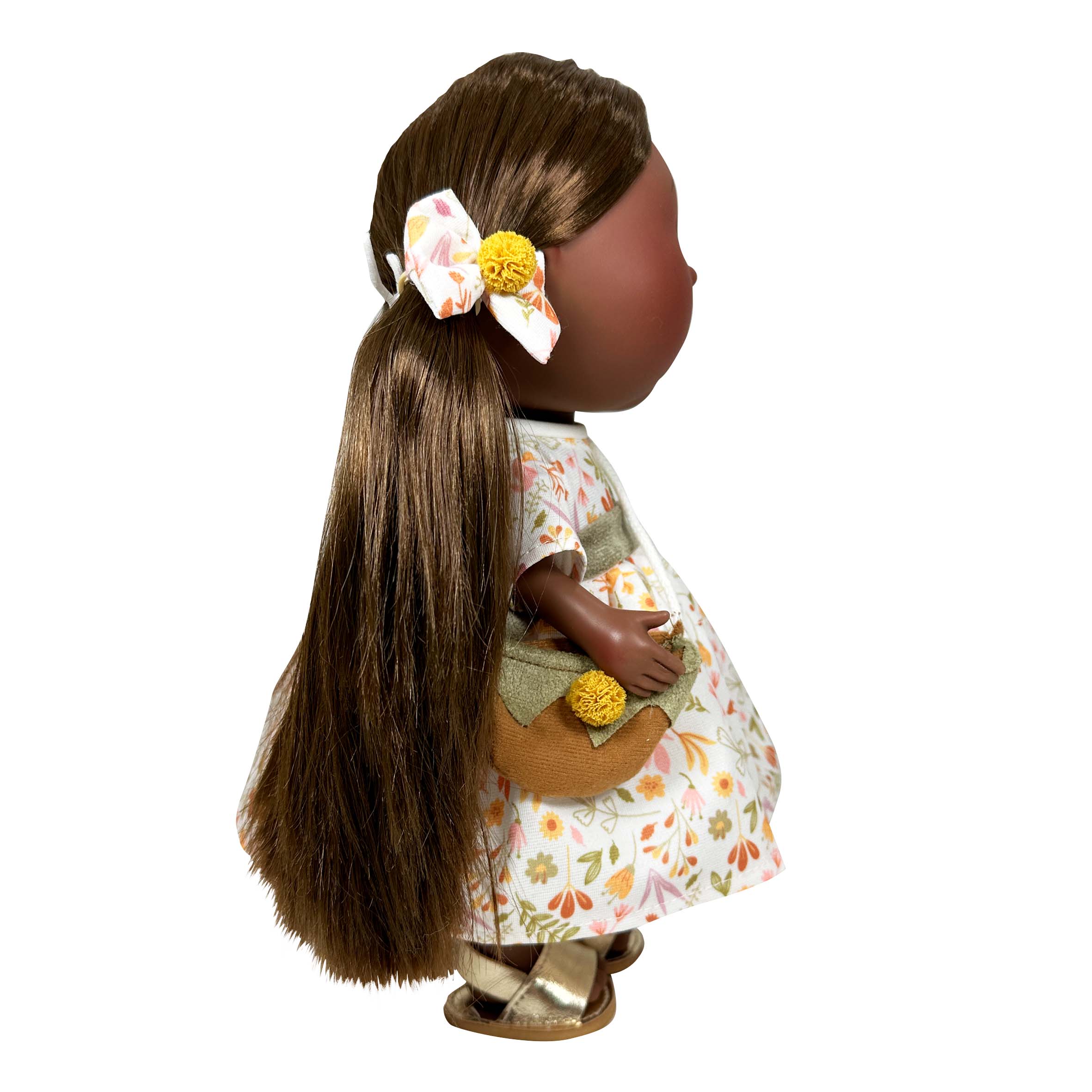 Handcrafted Collectible Little Mia Autumn Picnic African Doll by Nines D&