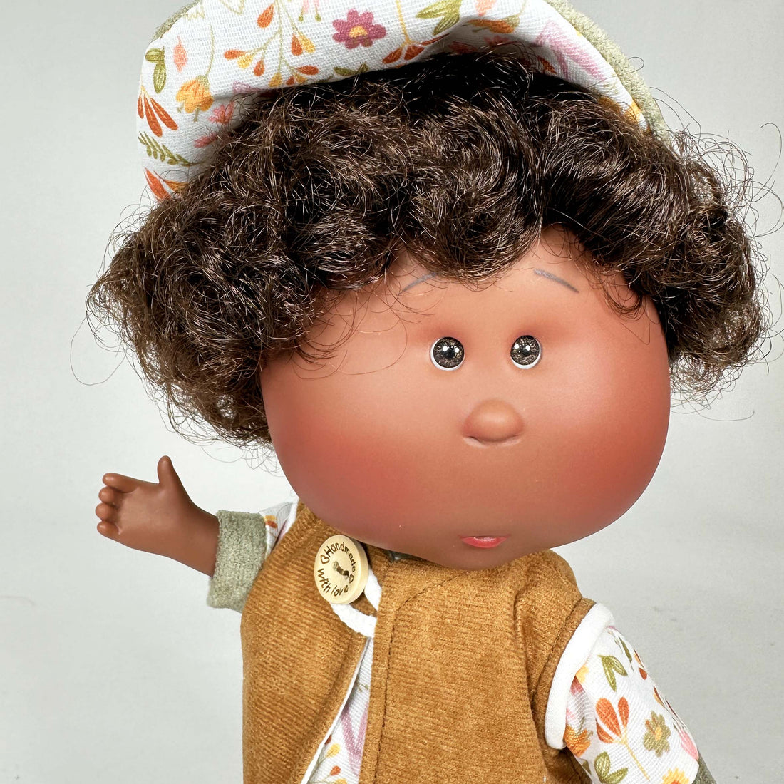 Handcrafted Collectible Little Mio Autumn Picnic African Doll by Nines D&