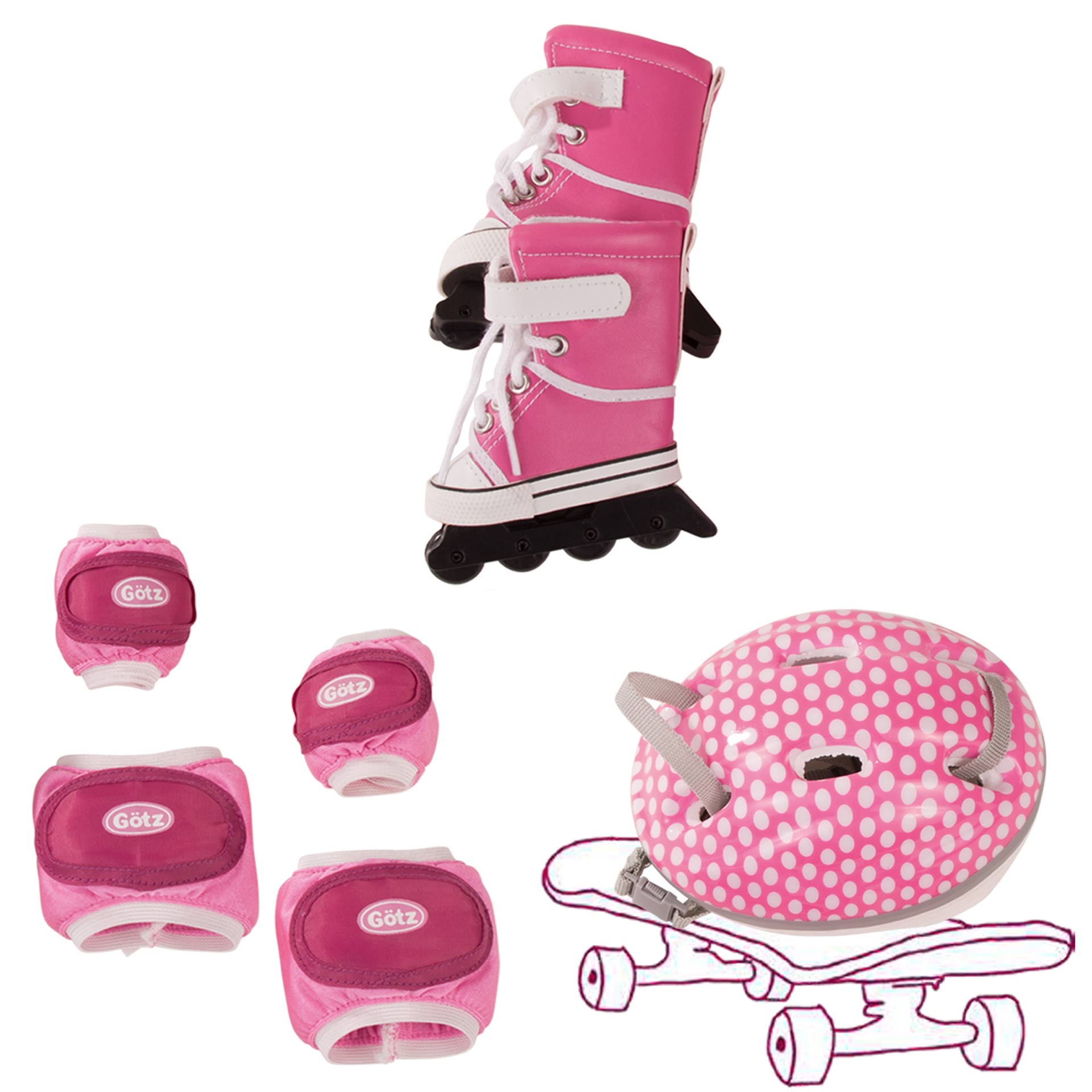 Götz Inline Skates Set size XL for Standing Doll