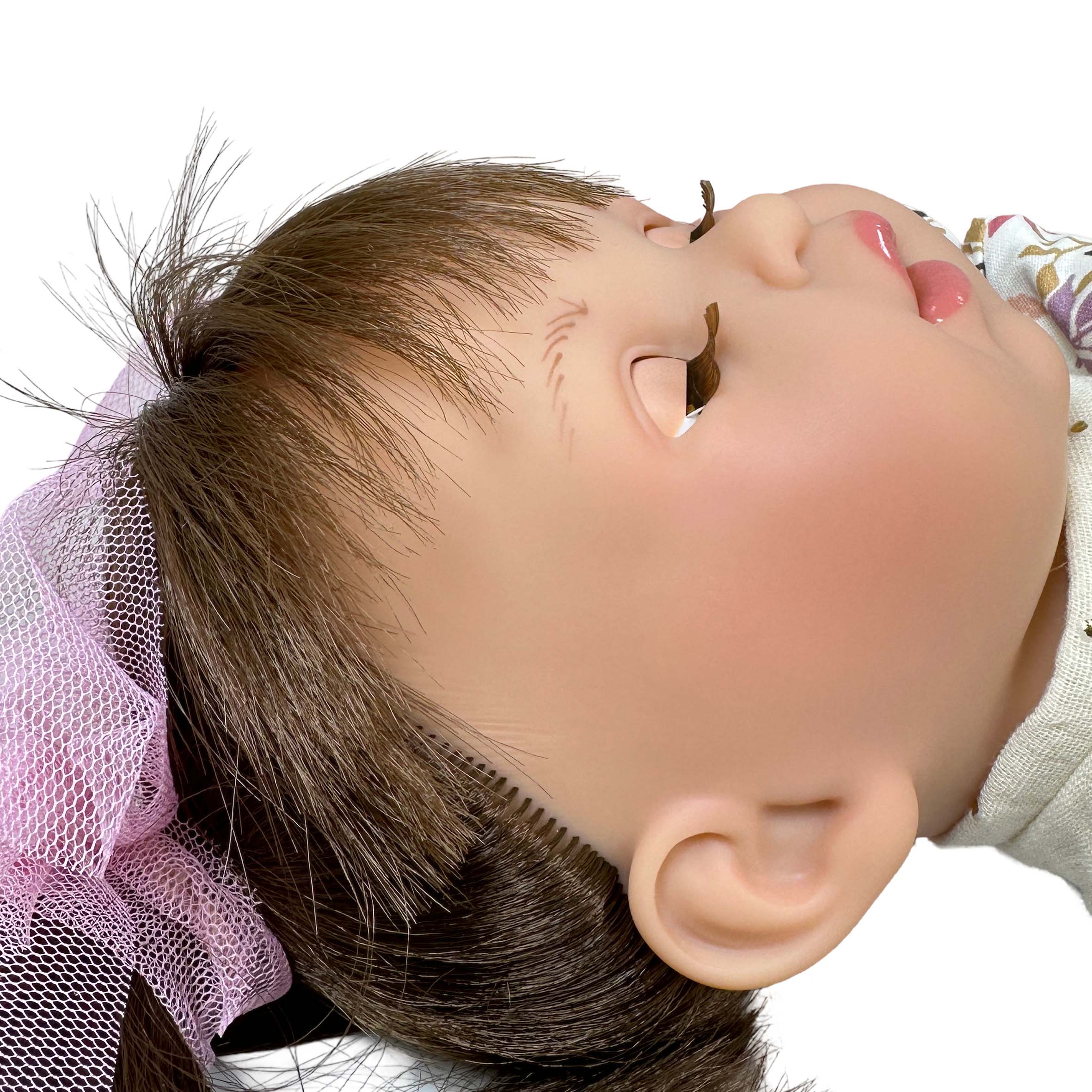 Handcrafted Baby Doll Brunette Alex with Baby by Nines d&