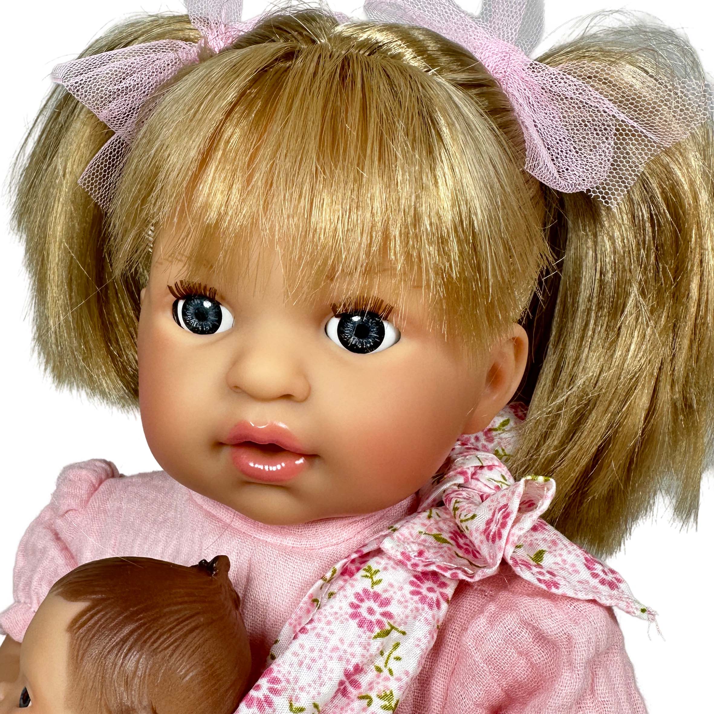 Handcrafted Baby Doll Blonde Alex with Baby by Nines d&