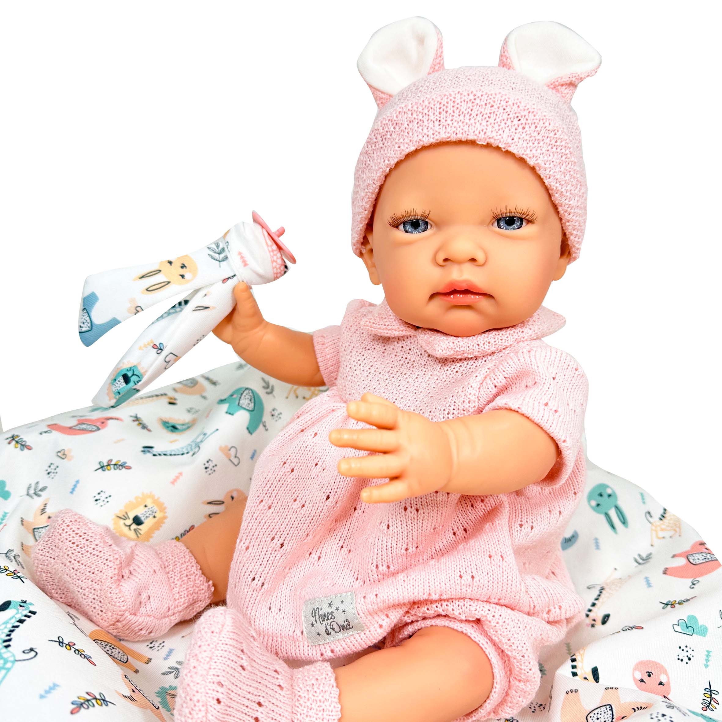 Handcrafted Rubi Wool Pink Baby Doll by Nines D&