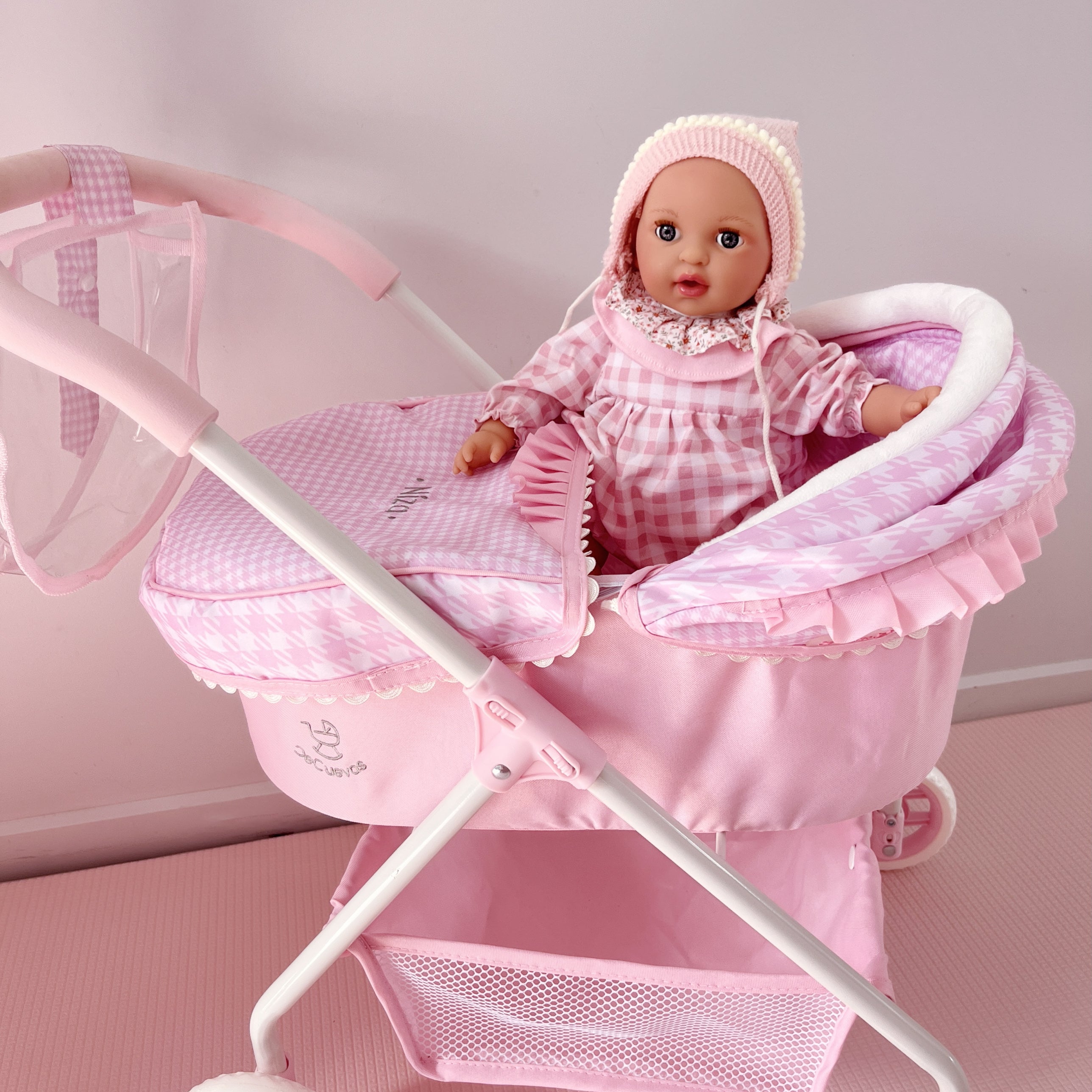 DeCuevas Toys Sophie Foldable Doll Pram with Parasol