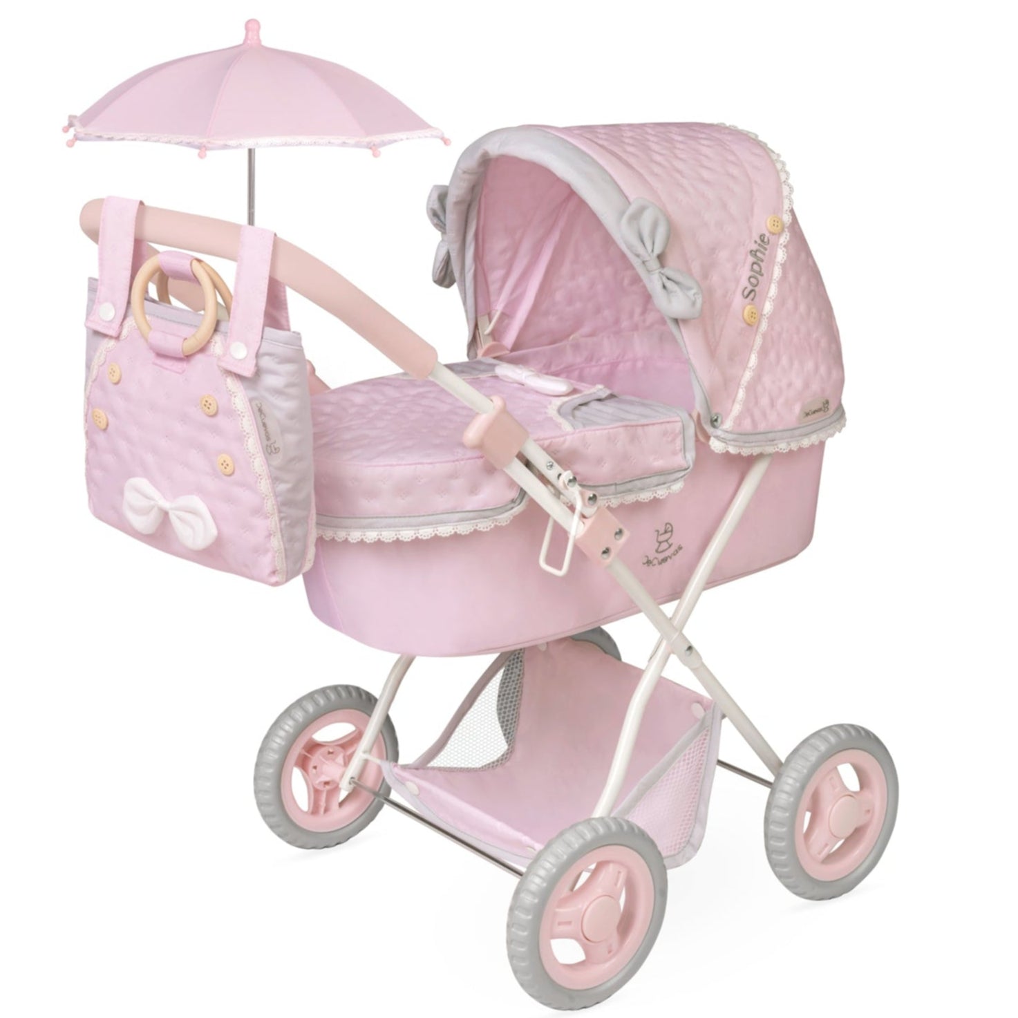 DeCuevas Toys Sophie Foldable Doll Pram with Parasol