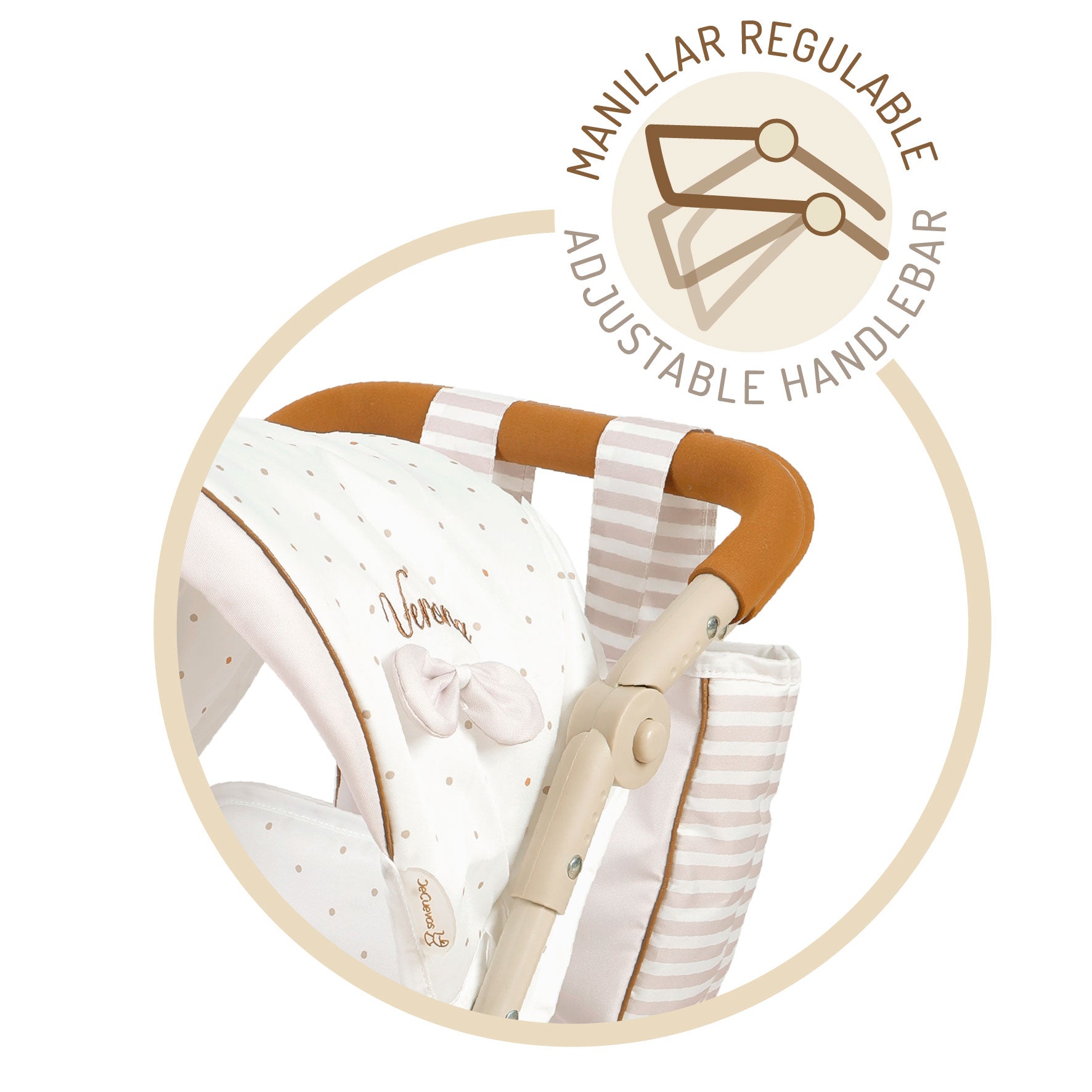 DeCuevas Toys Verona Folding Twin Doll Pram with Bag