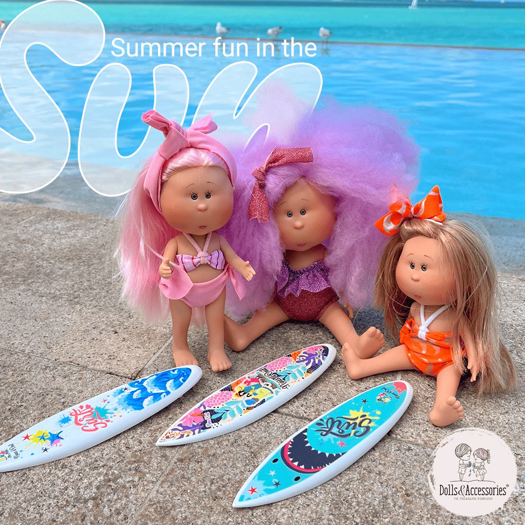 Handcrafted Collectible Little Mia Silver Summer Doll (2250) by Nines D&