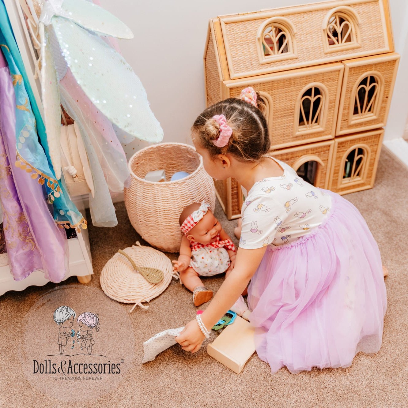 Original Handcrafted in Spain Lola Baby Doll - Spring Picnic