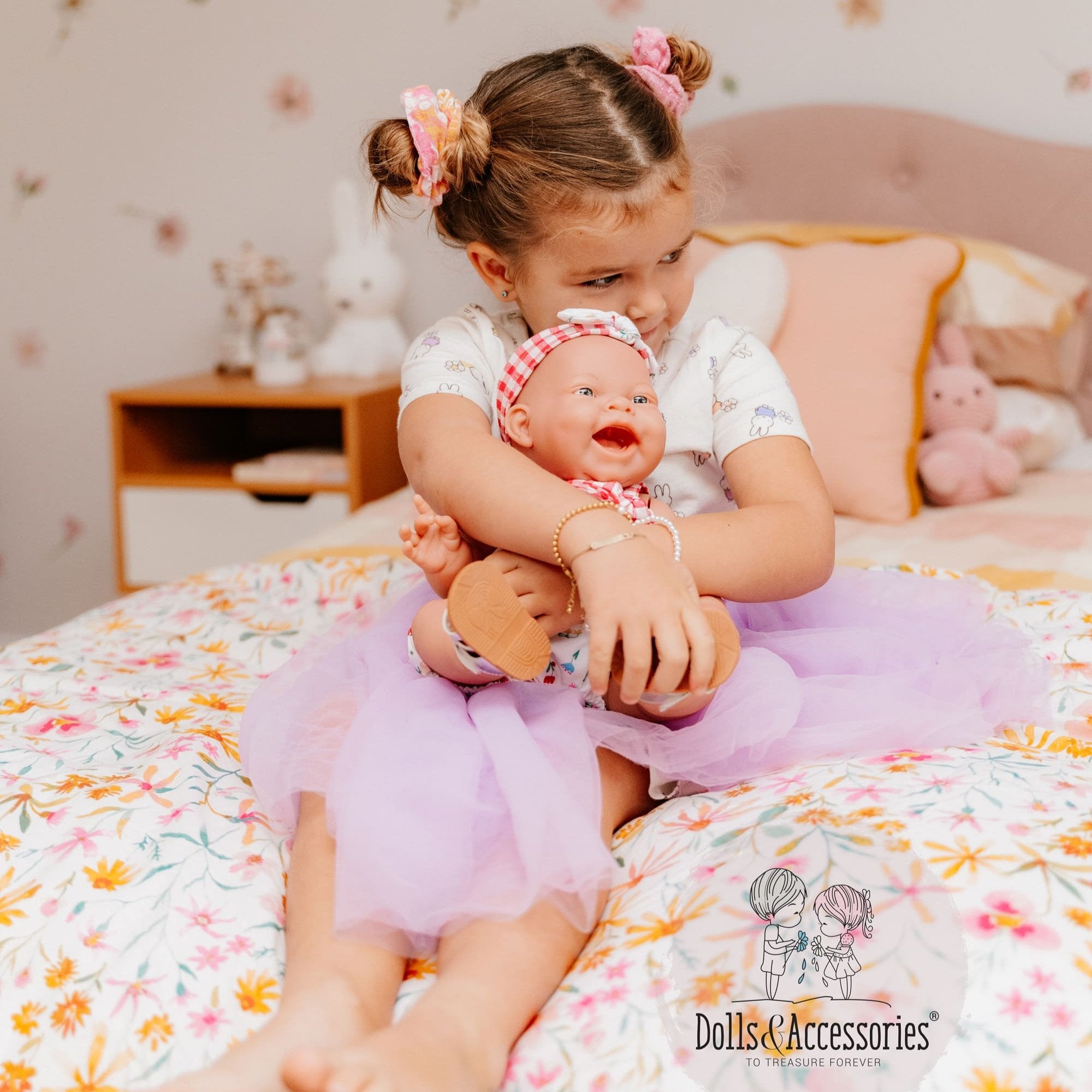 Original Handcrafted in Spain Lola Baby Doll - Spring Picnic