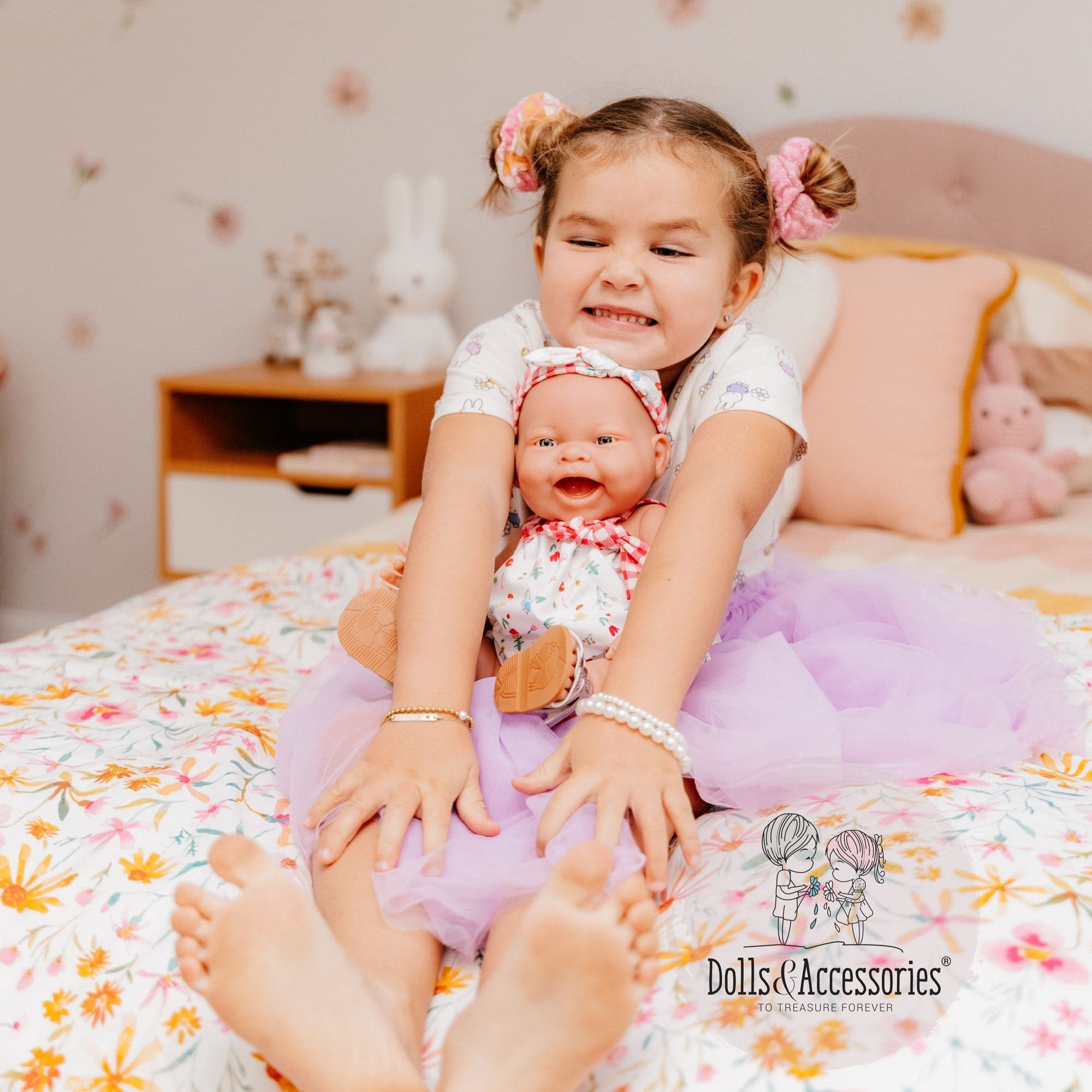 Original Handcrafted in Spain Lola Baby Doll - Spring Picnic