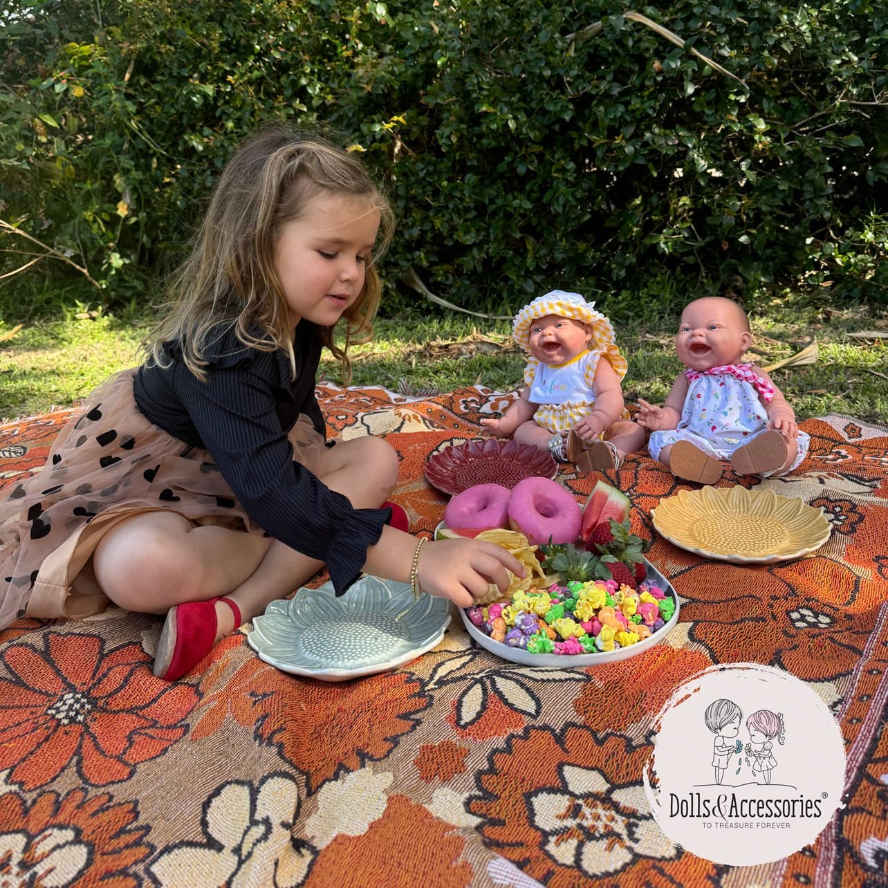 Original Handcrafted in Spain Lola Baby Doll - Spring Picnic