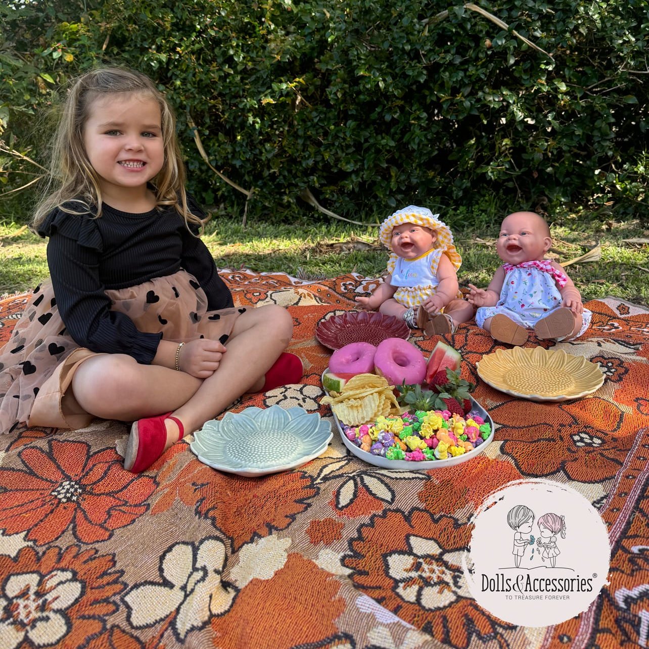 Original Handcrafted in Spain Lola Baby Doll - Spring Picnic