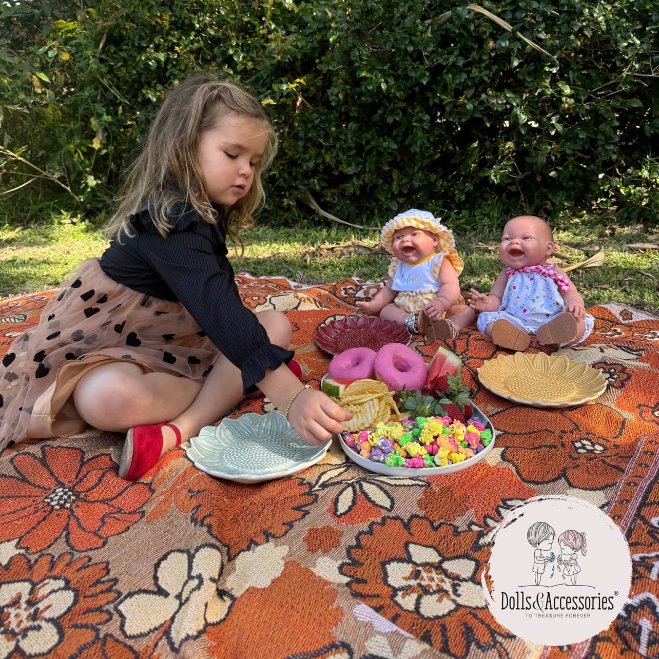 Original Handcrafted in Spain Lola Baby Doll - Spring Picnic