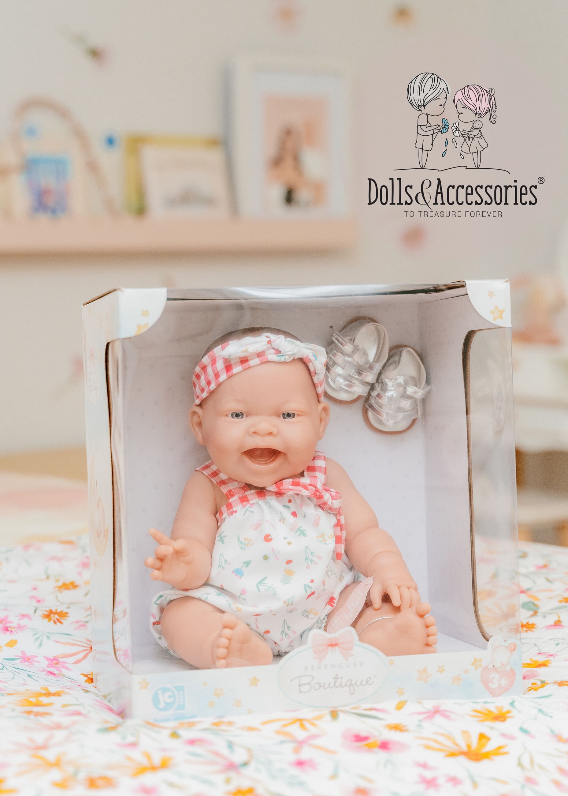 Original Handcrafted in Spain Lola Baby Doll - Spring Picnic