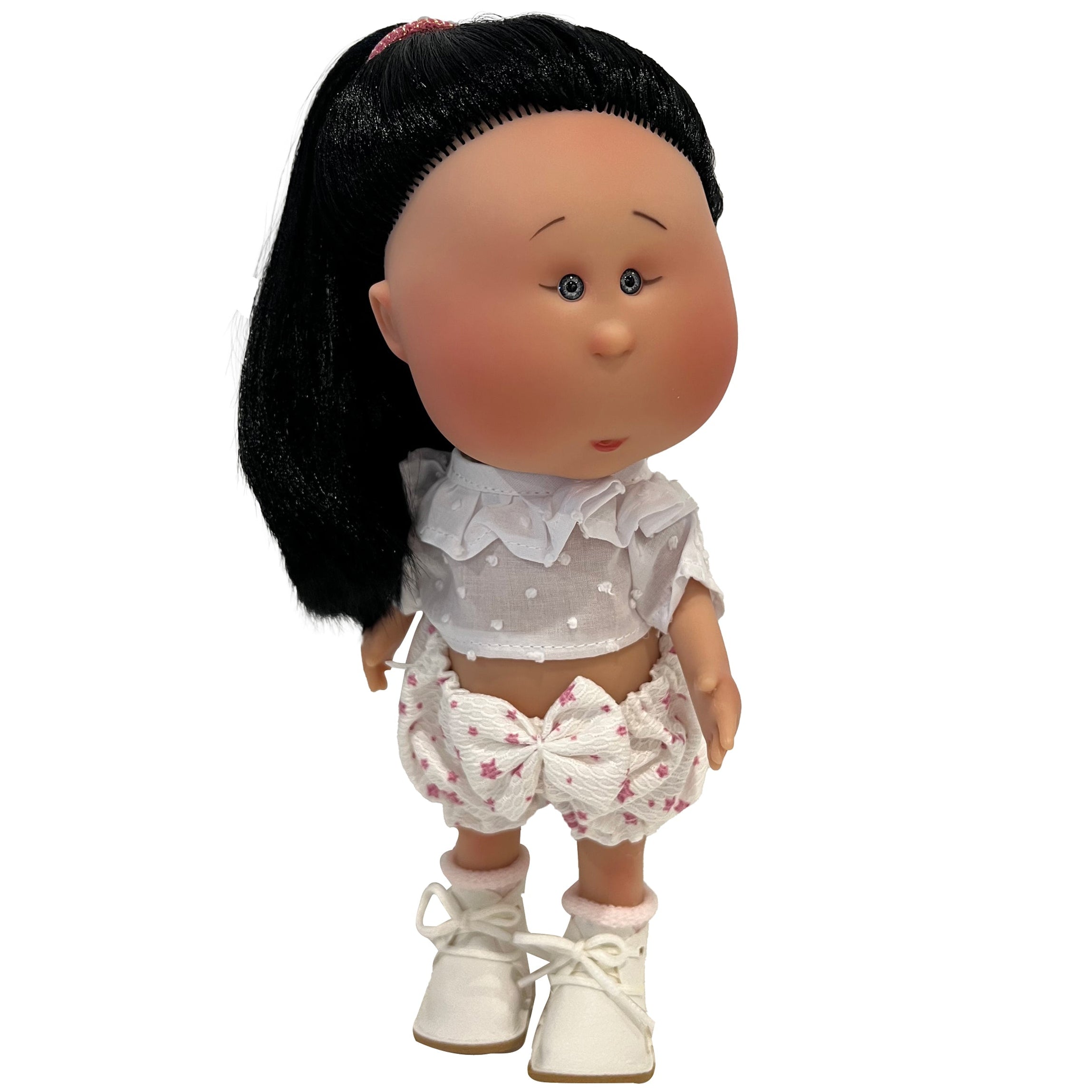 Handcrafted Collectible Mia Pink Stars Asian Ponytail Black Hair by Nines D&