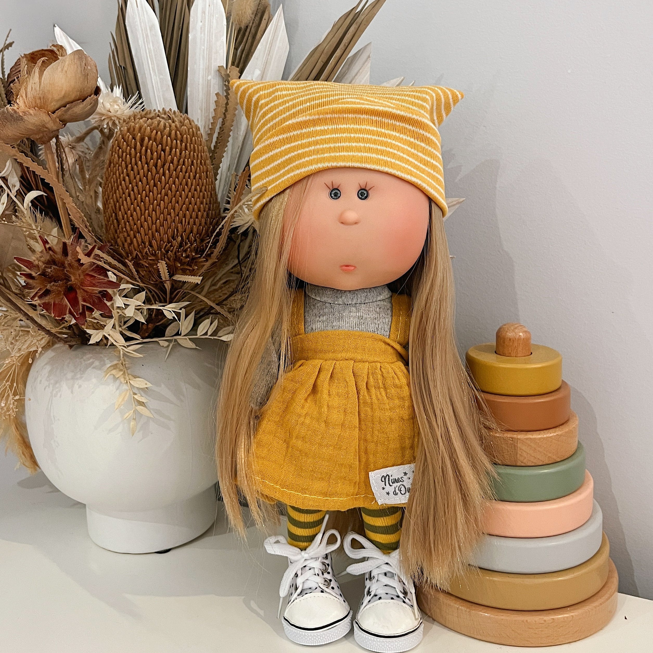 Handcrafted Collectible Mia Miss Mustard Doll by Nines D&