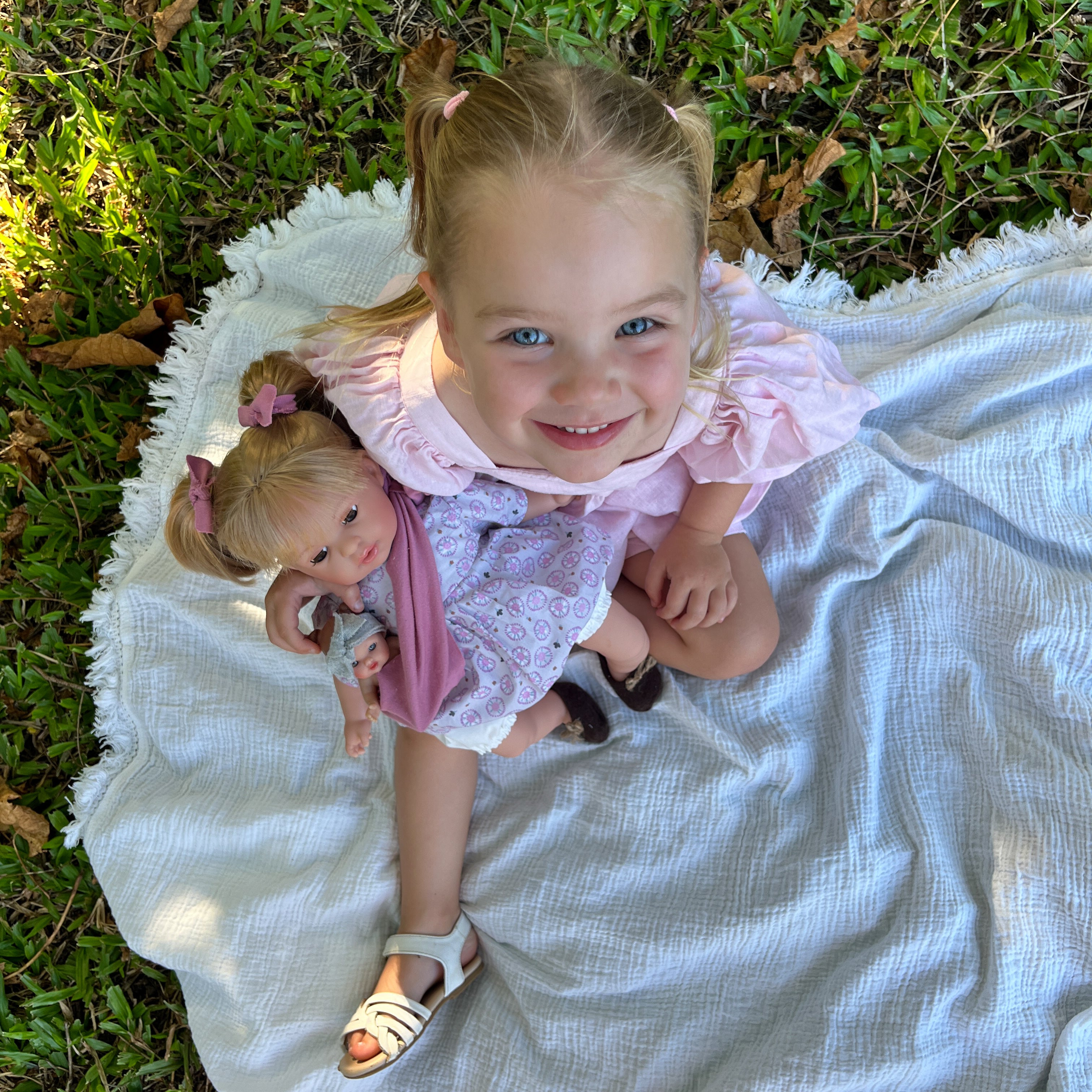 Handcrafted Baby Doll Blonde Alex with Baby by Nines d&