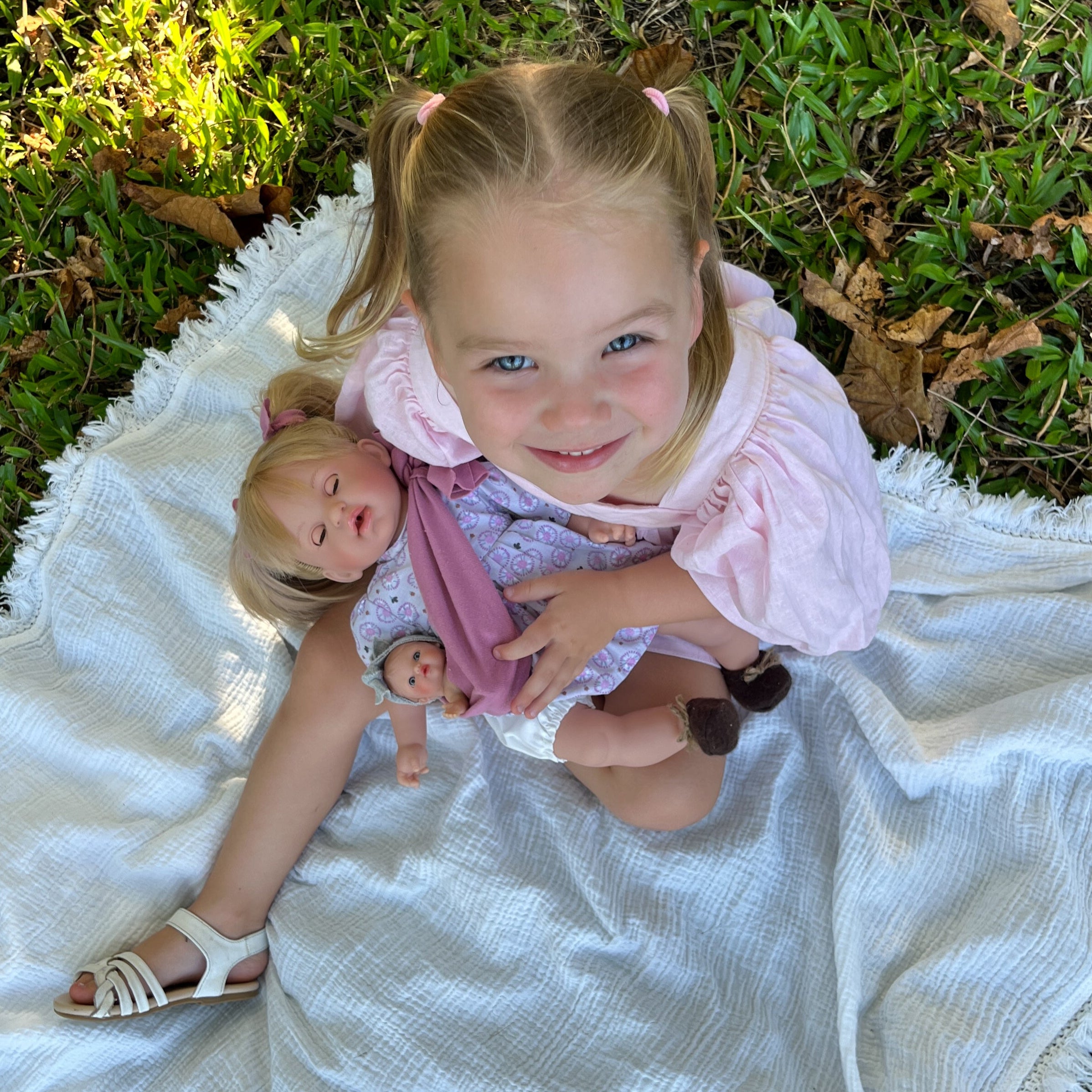 Handcrafted Baby Doll Blonde Alex with Baby by Nines d&