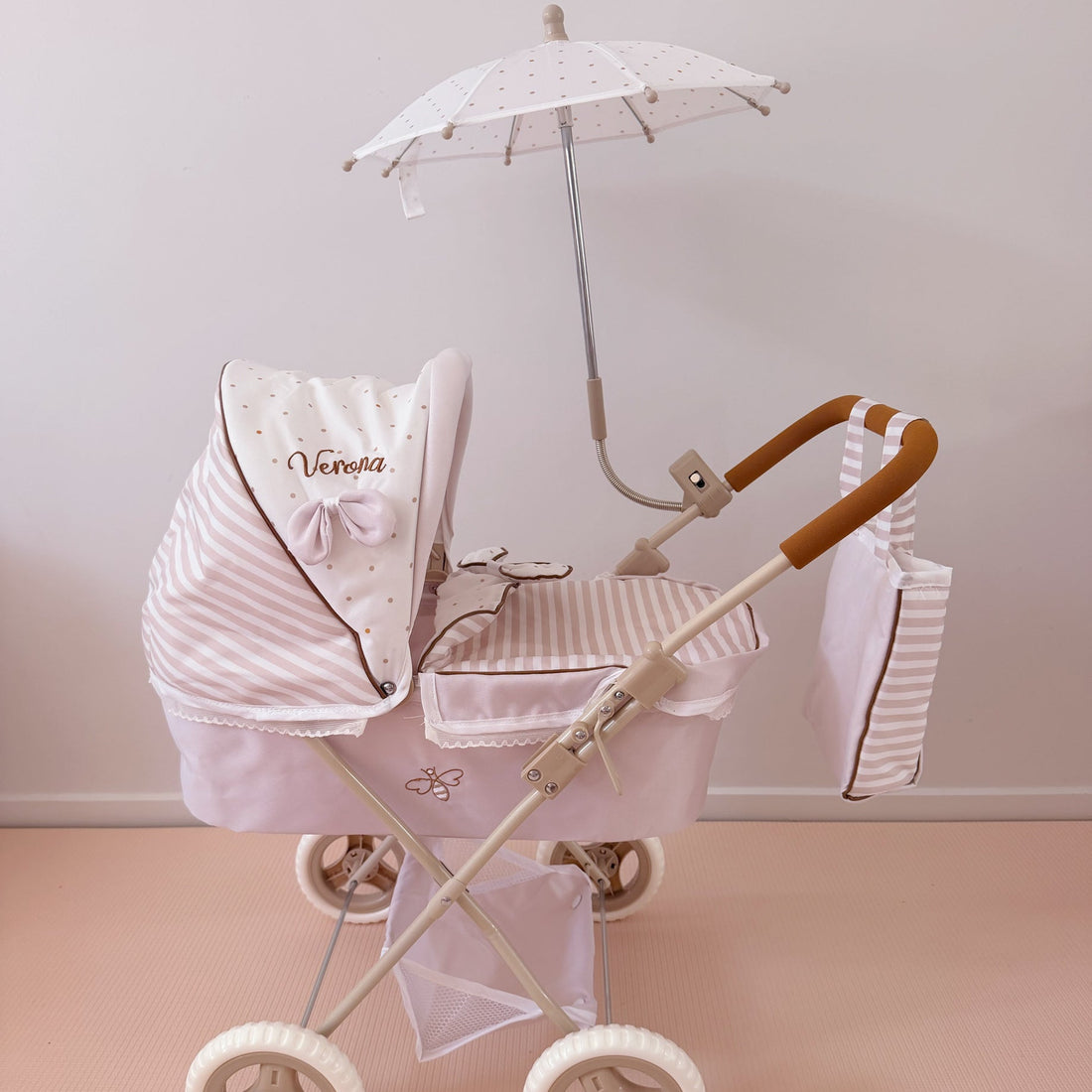 DeCuevas Toys Verona Folding Doll Pram with Parasol