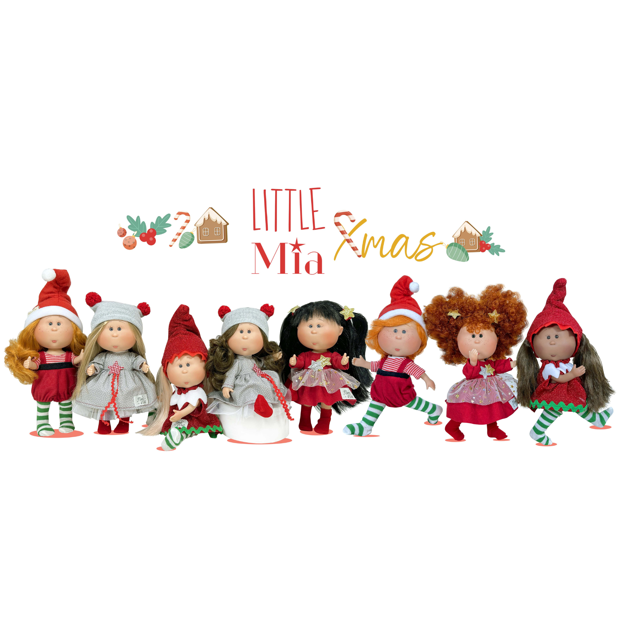 Handcrafted Collectible Little Mia Christmas Elf Doll by Nines D&