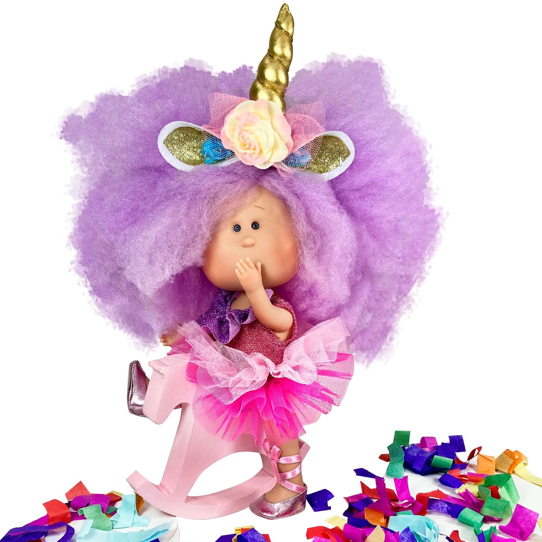 Handcrafted Collectible Mia Unicorn Doll (1132) by Nines D&