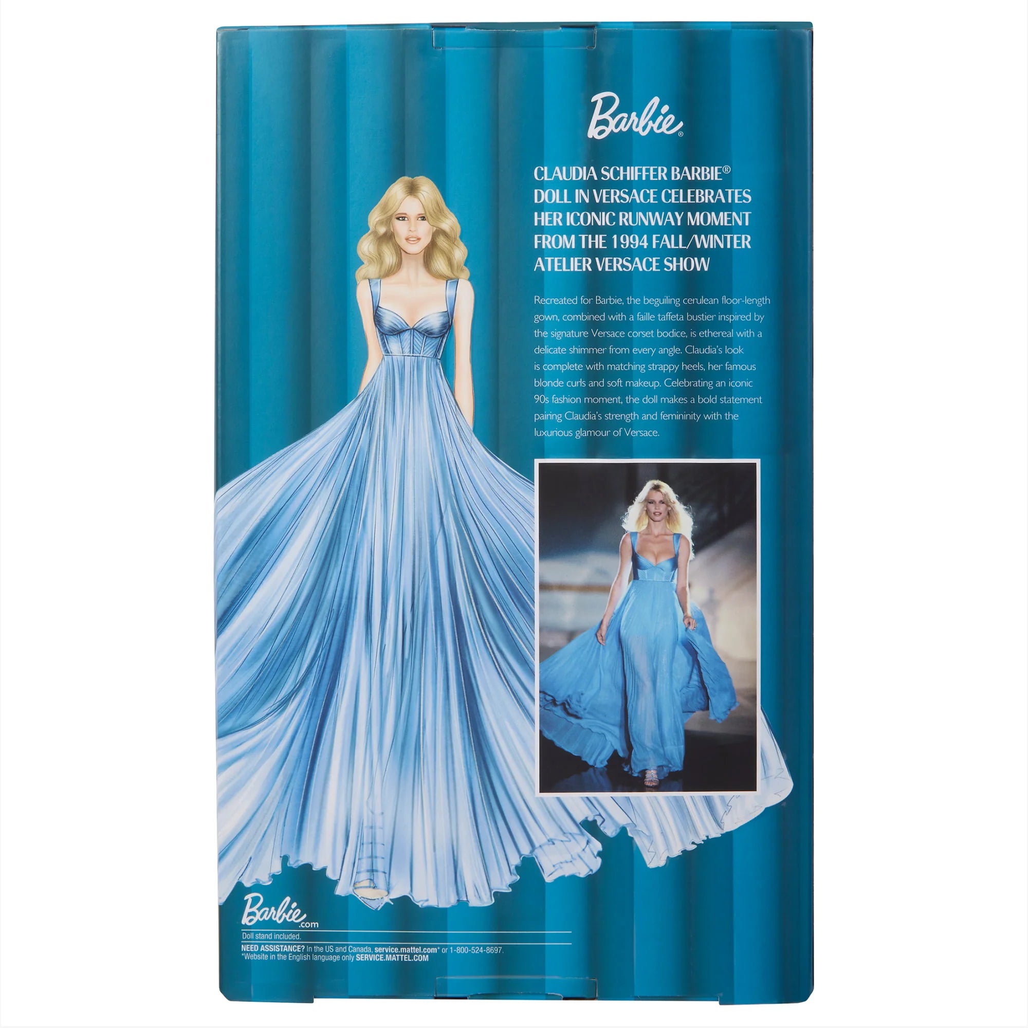 Supermodel Claudia Schiffer Barbie Doll in Versace Gown