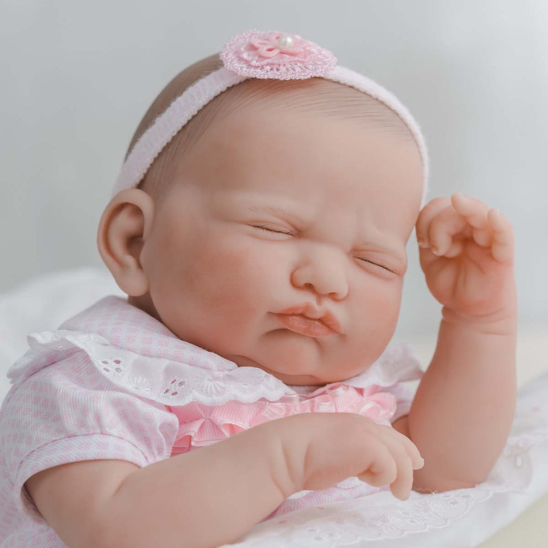 Reborn Doll | Weighted &amp; Hand Painted Soft Body | Leonor Dolls Award in Pink &amp; White
