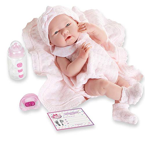 All-Vinyl La Newborn Doll in Pink knit Outfit w/ Blanket - Dolls and Accessories