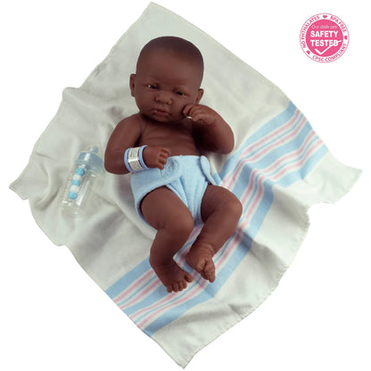 La Newborn Baby Doll African First Day Real Boy Dolls and Accessories