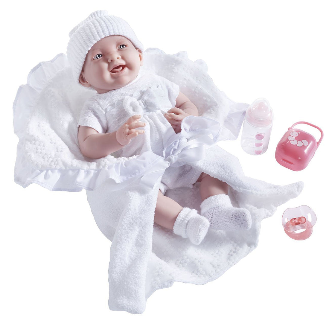 Soft Body La Newborn in White Bunting and Accessories - Dolls and Accessories