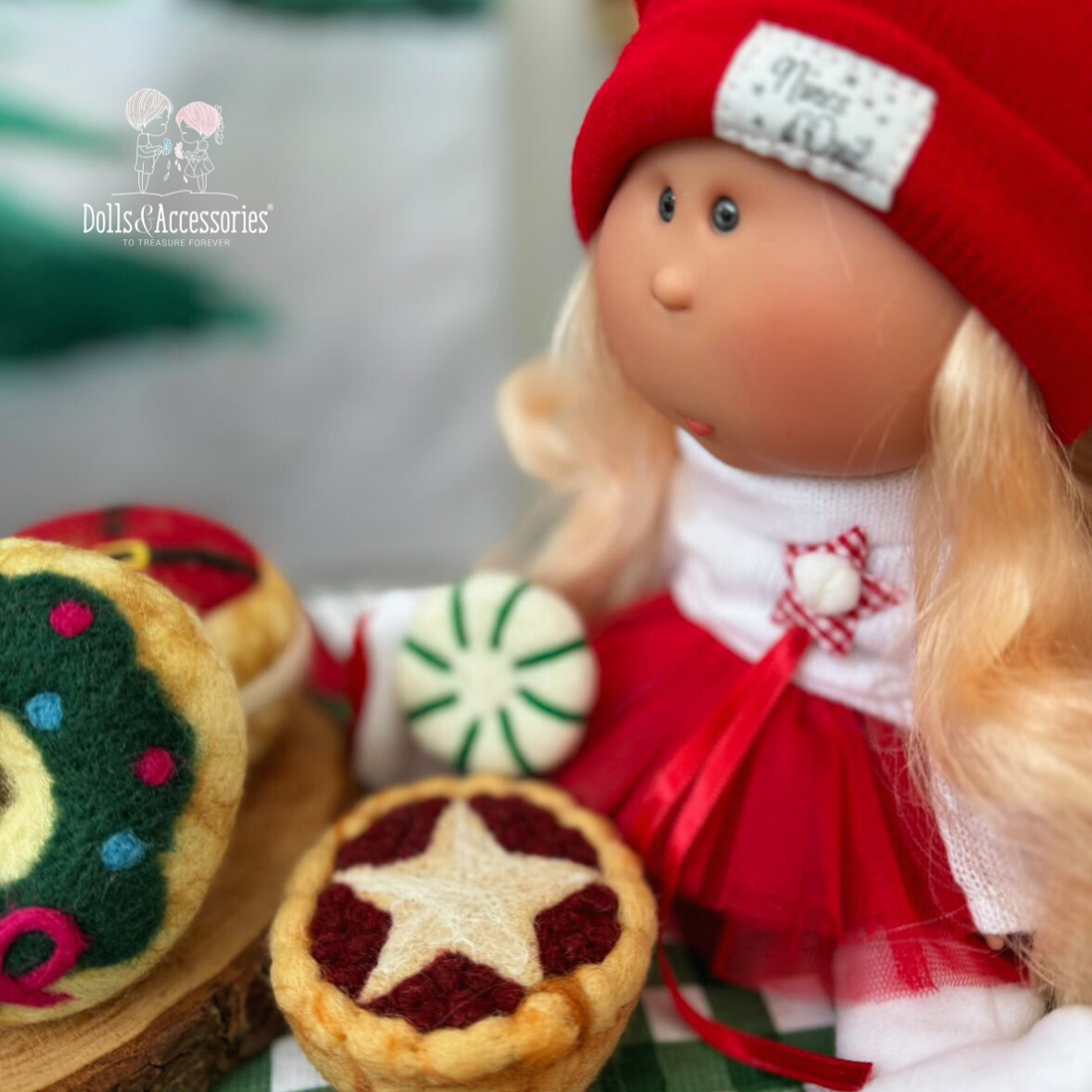 Handcrafted Collectible Mia Christmas Gingerbread Cookie Doll - by Nines D&