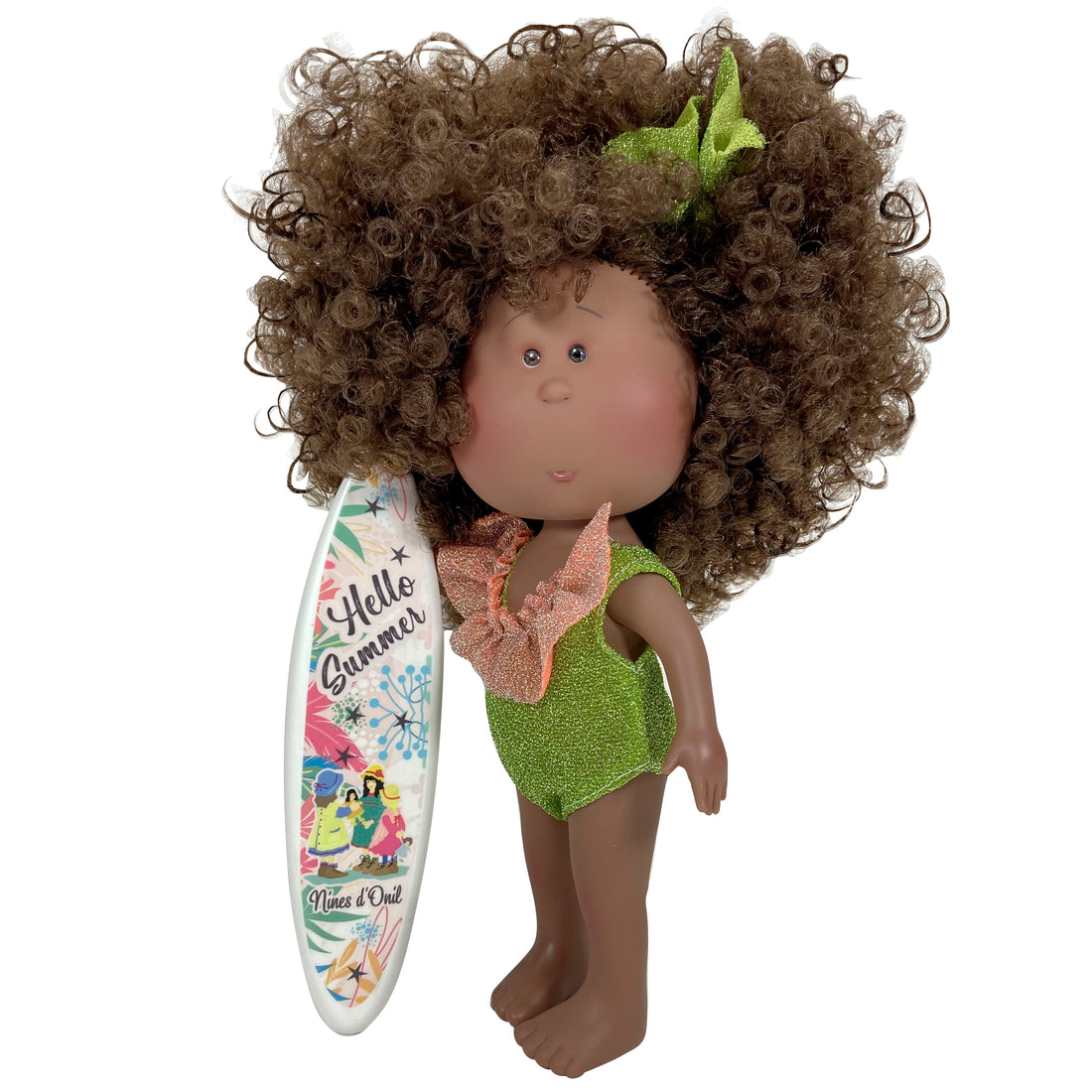 Handcrafted Collectible Mia Afro Cutie Summer Doll (2205) by Nines D&