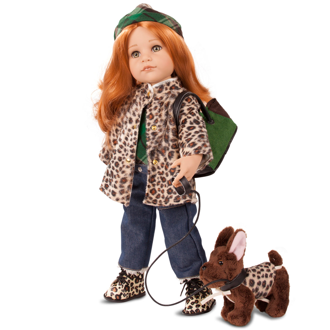 Hannah and her dog (In Leopard print) - Dolls and Accessories