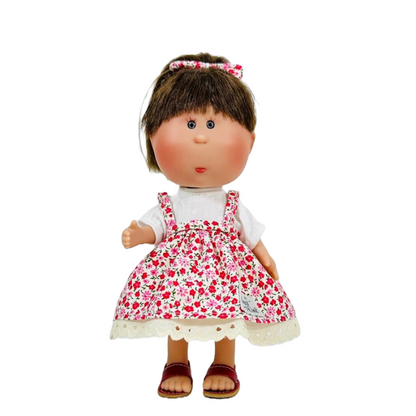 Handcrafted Collectible Little Mia Brunette Flower Doll (3160) by Nines D&