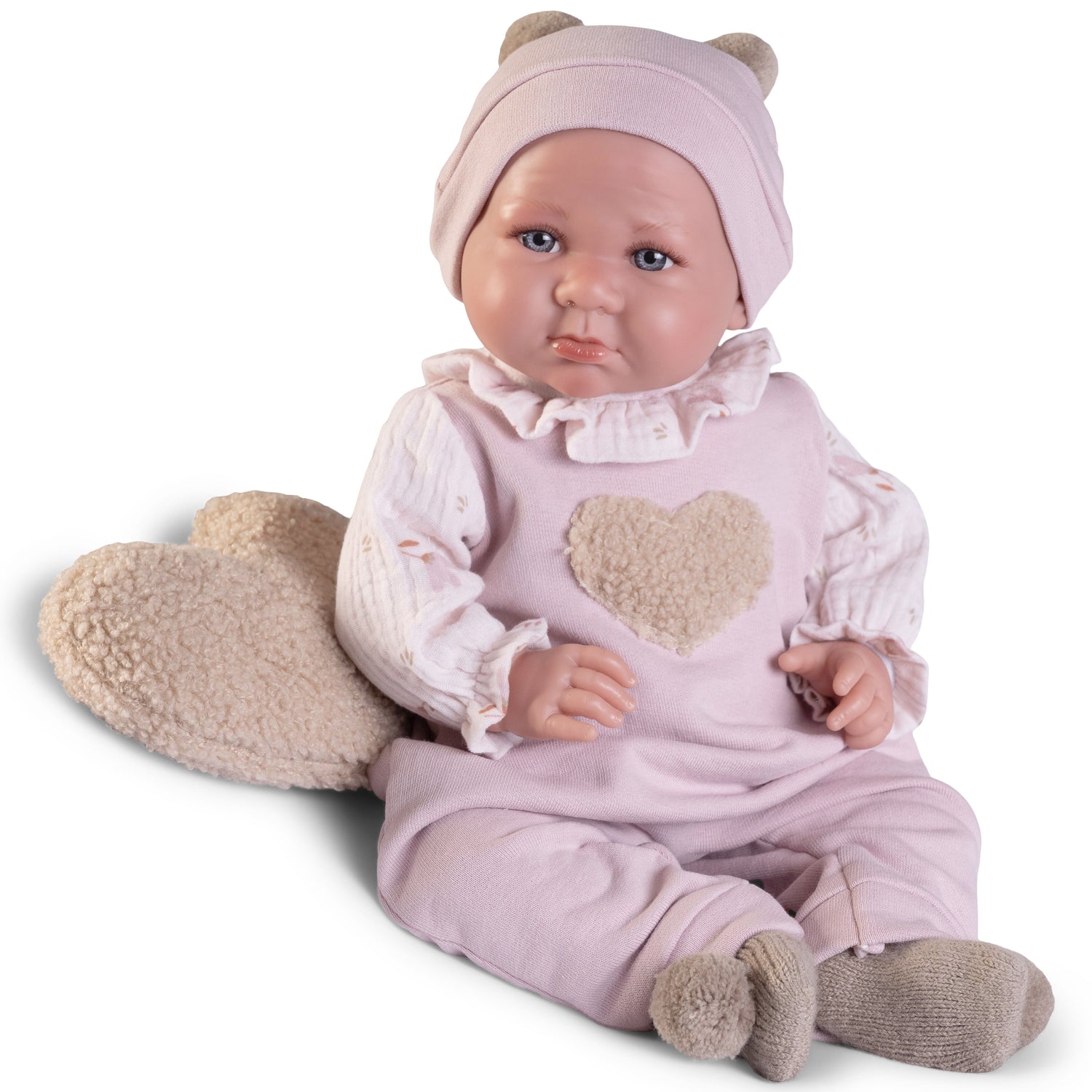 Reborn Doll Lucha with Heart Cushion by Antonio Juan