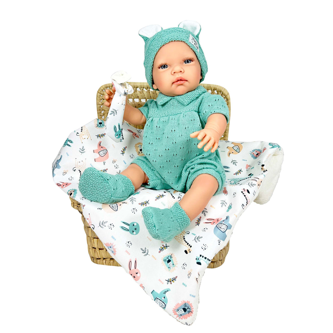 Handcrafted Rubi Wool Green Baby Doll by Nines D&