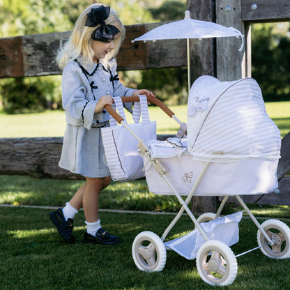 DeCuevas Toys Verona Folding Twin Doll Pram with Bag