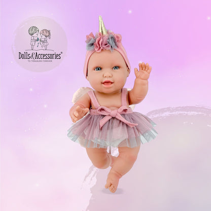 Andrea Baby Doll Unicorn Pink and Pearl