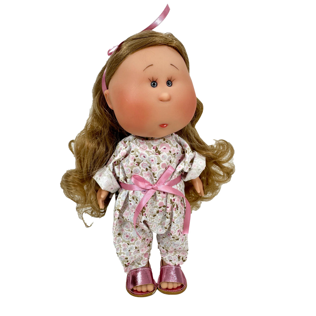 Handcrafted Collectible Mia Romper Flower Bouquet Wavy Blonde Hair (2027_1) by Nines D&