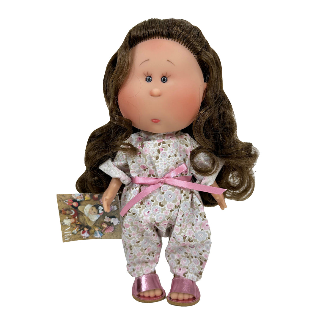 Handcrafted Collectible Mia Romper Flower Bouquet Wavy Brunette Hair by Nines D&