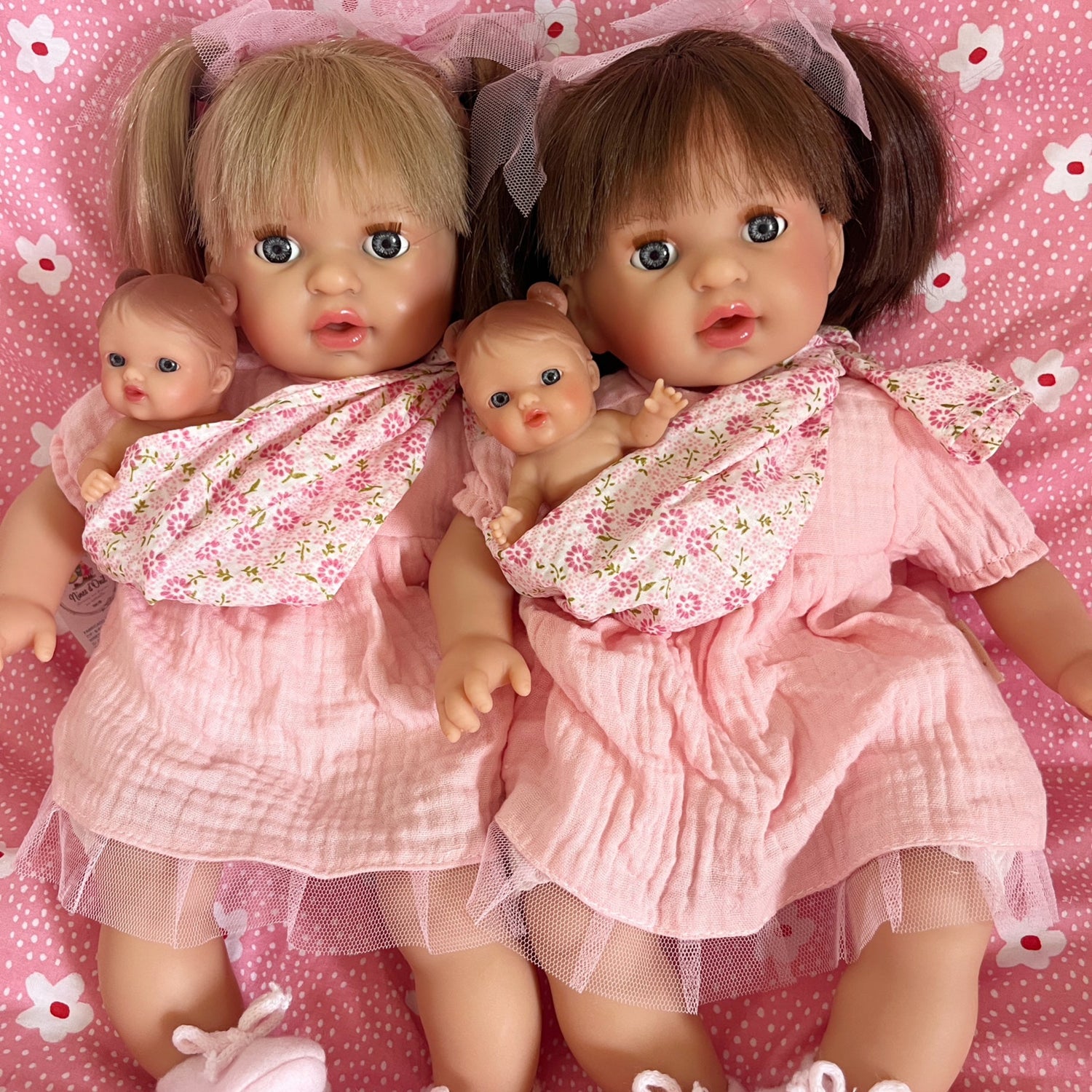 Handcrafted Baby Doll Blonde Alex with Baby by Nines d&