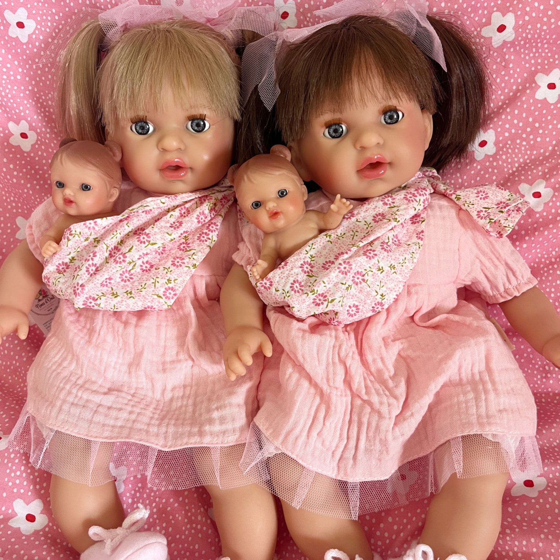 Handcrafted Baby Doll Blonde Alex with Baby by Nines d&