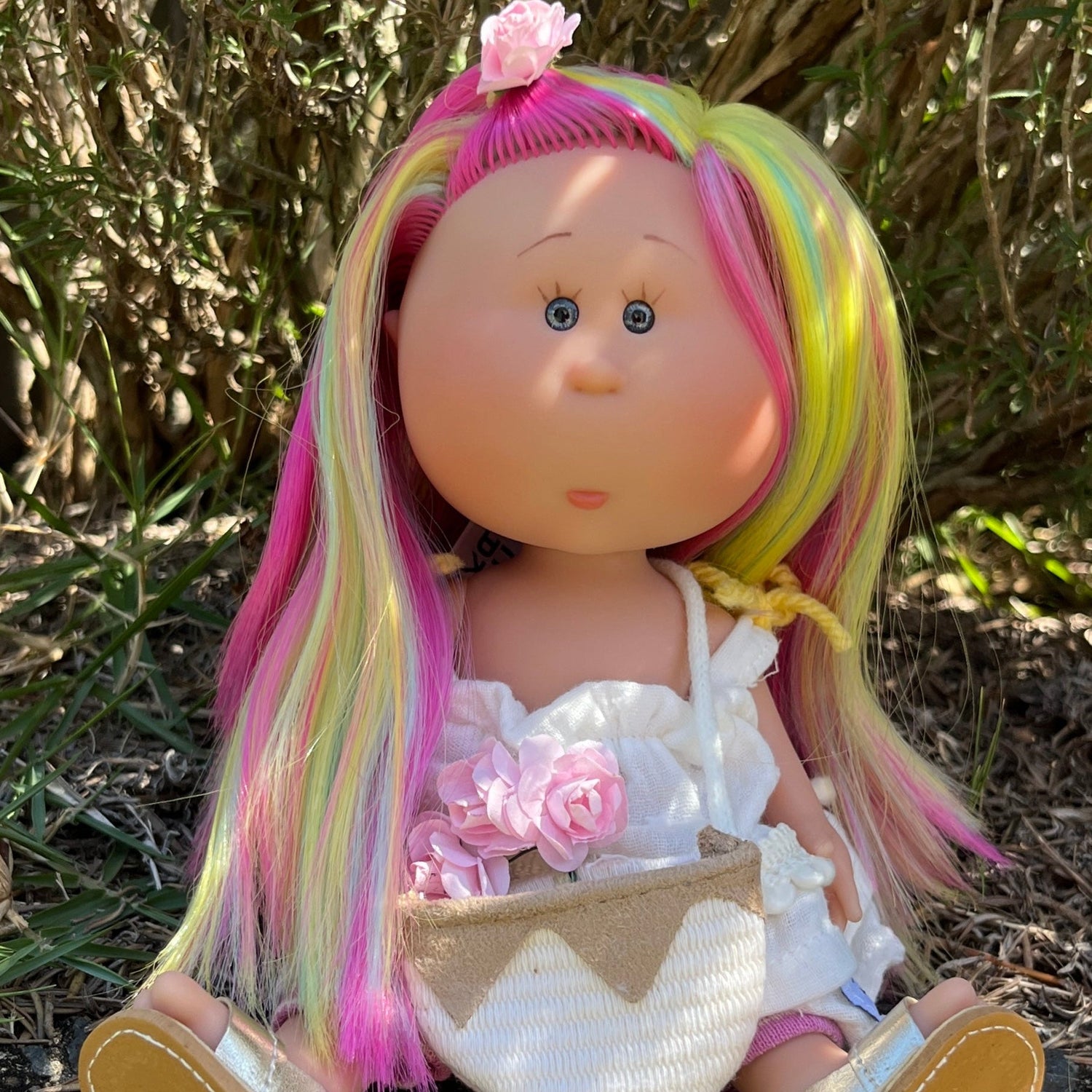 Handcrafted Collectible Little Mia Flower Girl Doll by Nines D&