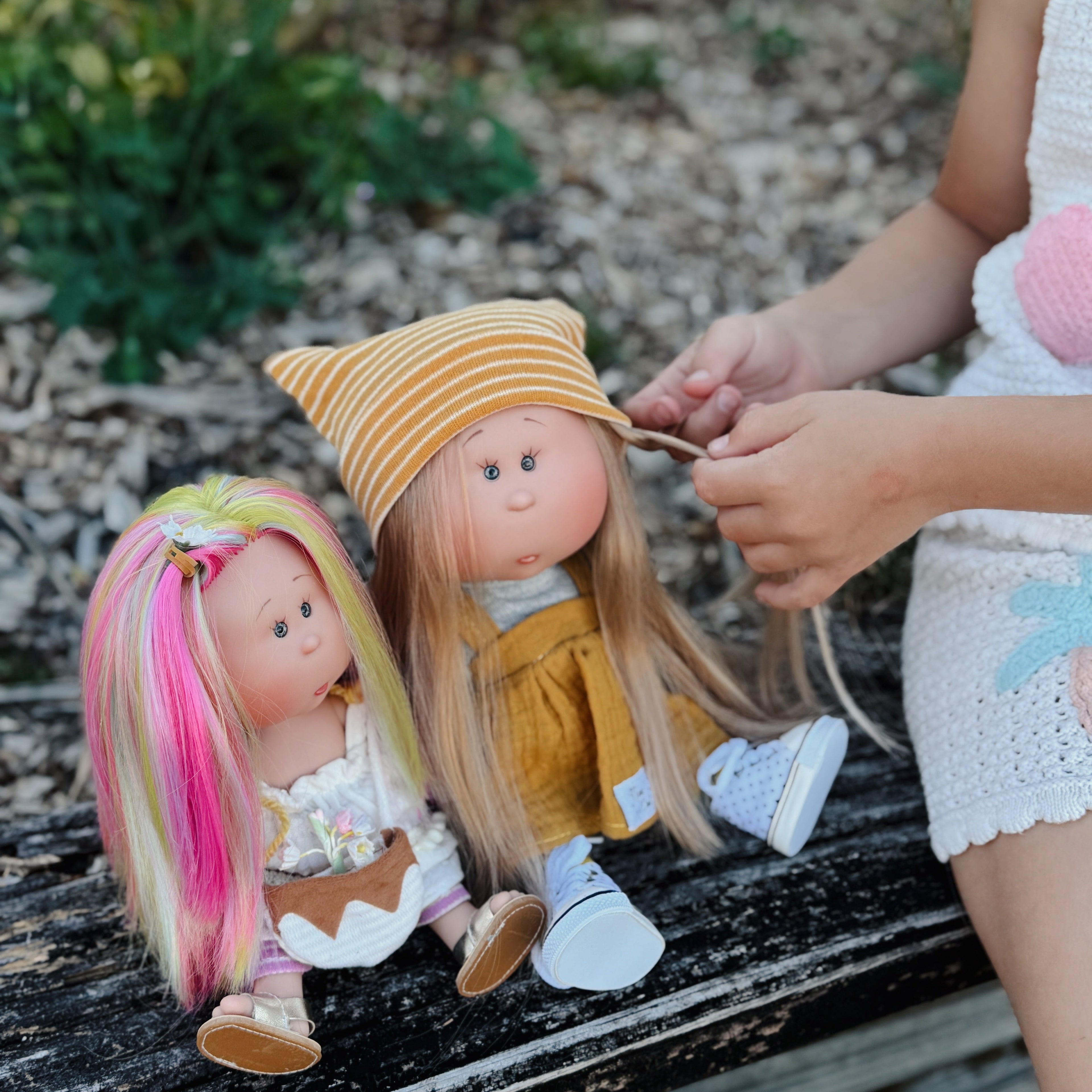 Handcrafted Collectible Little Mia Flower Girl Doll by Nines D&