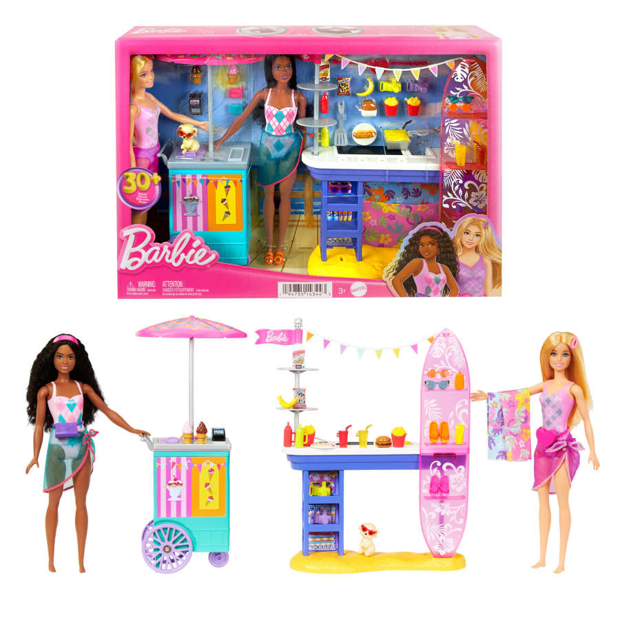 Barbie Beach Boardwalk Playset - Dolls and Accessories