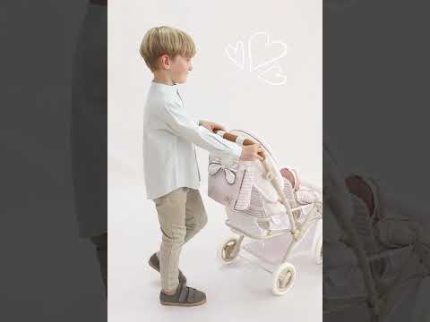 DeCuevas Toys Verona Folding Twin Doll Pram with Bag