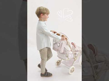 DeCuevas Toys Verona Folding Twin Doll Pram with Bag